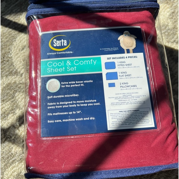 Maroon Flat Sheet King Size - Picture 2 of 2